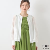 【洗える】メッシュ切り替えシアーブルゾン[41714287]natural mist