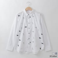 【洗える】キャット刺繍デザインシャツ

[71213728]natural mist