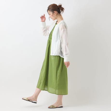 立体タックノースリーブワンピース[61716250]natural mist