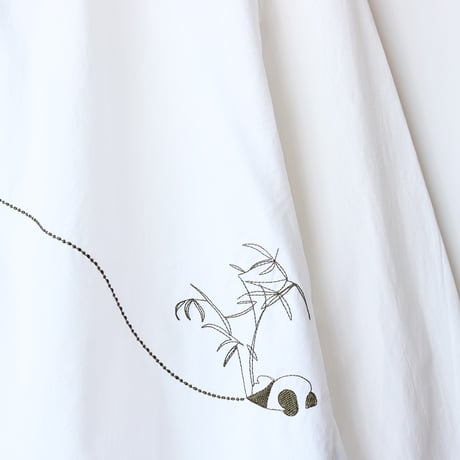 PANDA刺繍デザインシャツ[41413653]naturalmist