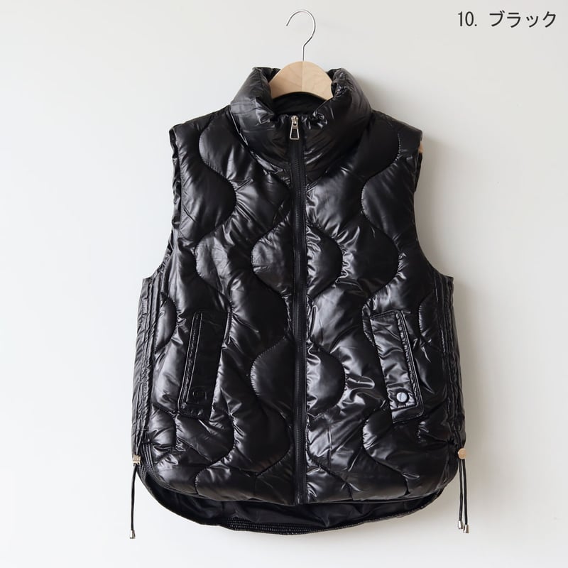 サイドドロストデザインキルティングベスト[22034318]vivid | natural m