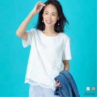 リーフ刺繍シアージョイントTシャツ

[41411520]natural mist