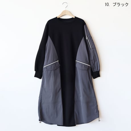 異素材ドッキングジャージーワンピース[61716366]natural mist