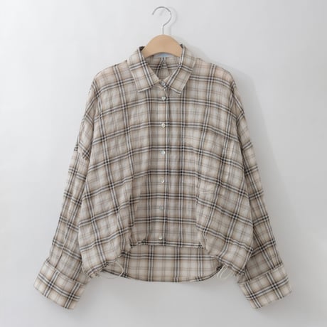ドロストヘムドロップワイドチェックシャツ

[31813637]natural mist