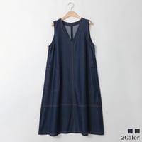 【洗える】デニムライクVネックワンピース

[71216307]natural mist