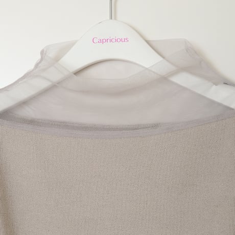 チュールショルダードッキングニットトップ[30122300]capricious