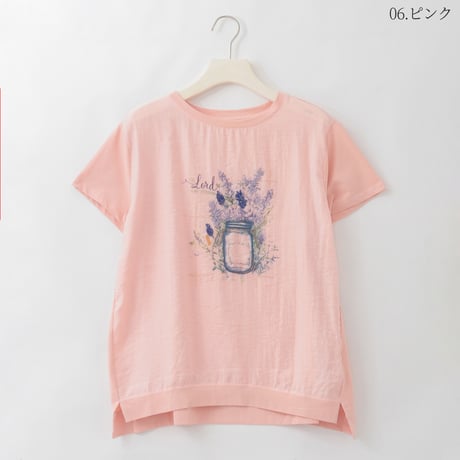 ボトルフラワープリント刺繍デザインTシャツ

[22011542]natural mist