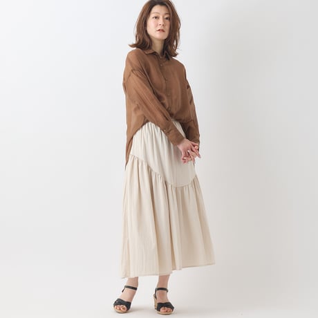 オーバーシルエットシアーブラウス[40813305]natural mist