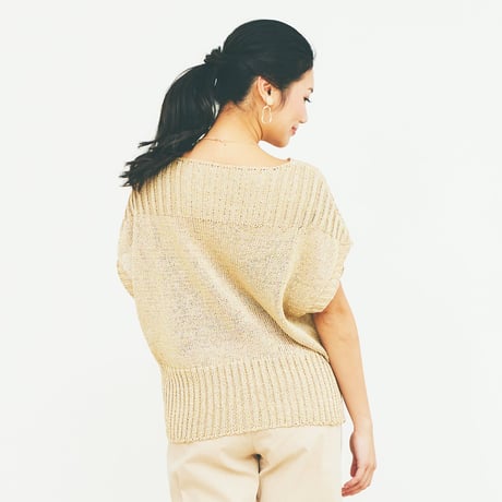 【日本製】スパンコールニットベスト[12912377]natural mist