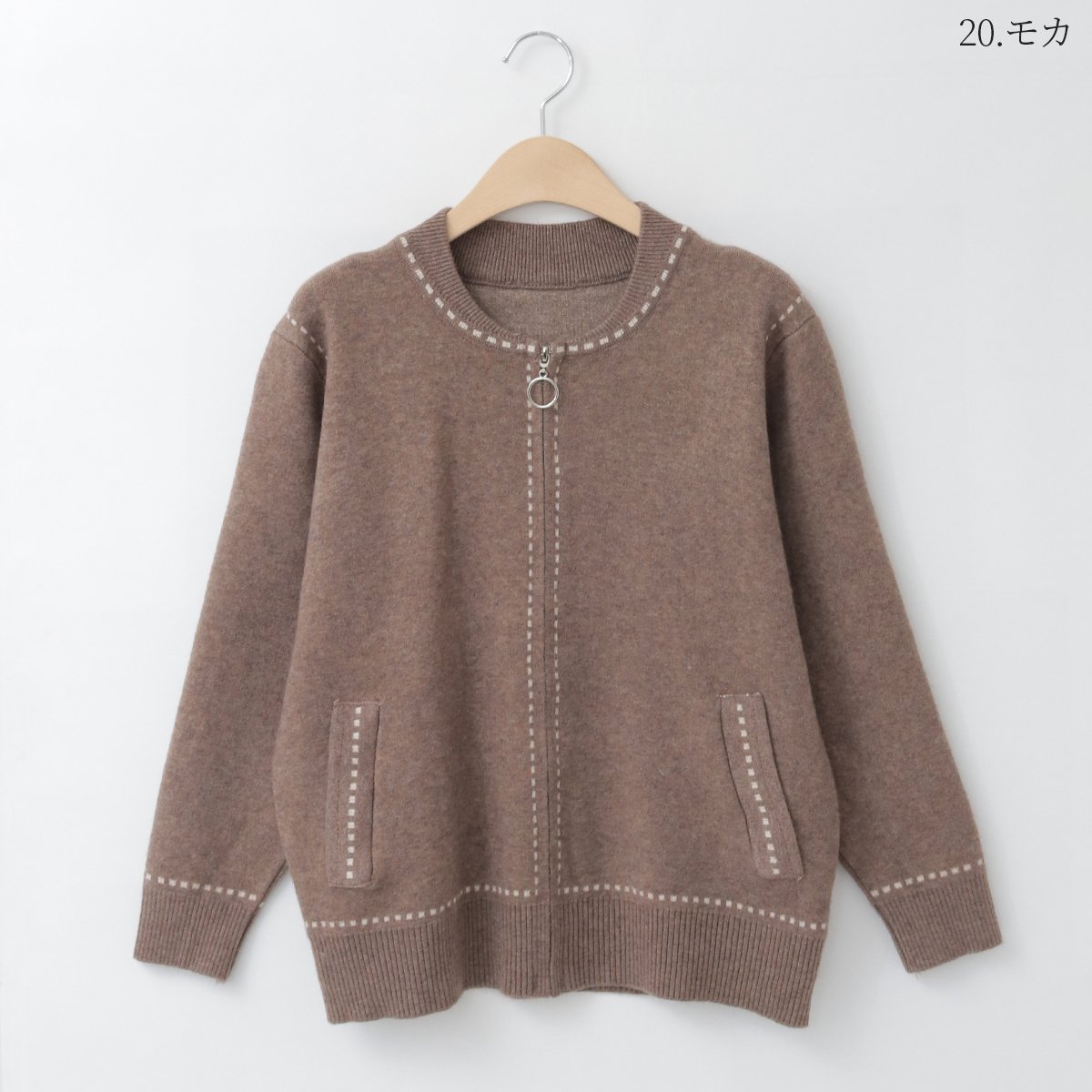 ステッチアクセントカーディガン [61612509]natural mist | natur