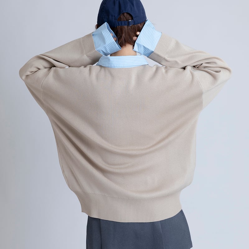 ストライプアクセントニットプルオーバー[15842085]オンライン限定