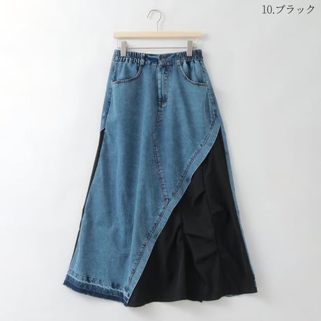 布帛ドッキングアシンメトリーデニムスカート

[30115249]natural mist