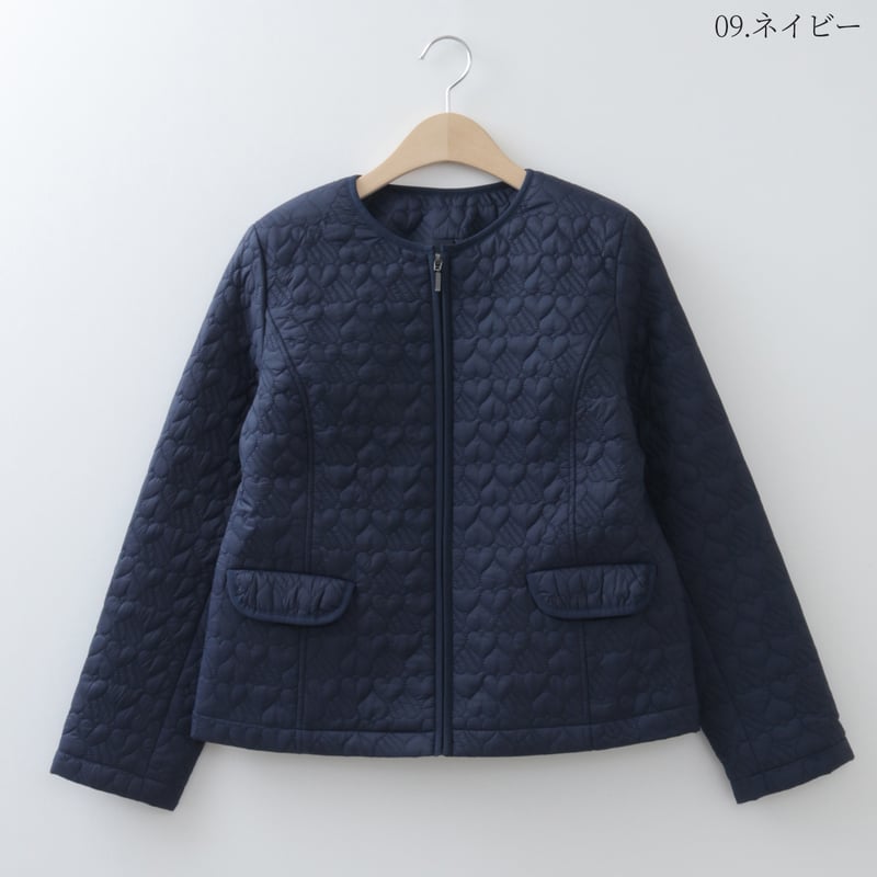 キルティングノーカラージャケット[61714169]natural mist | natura