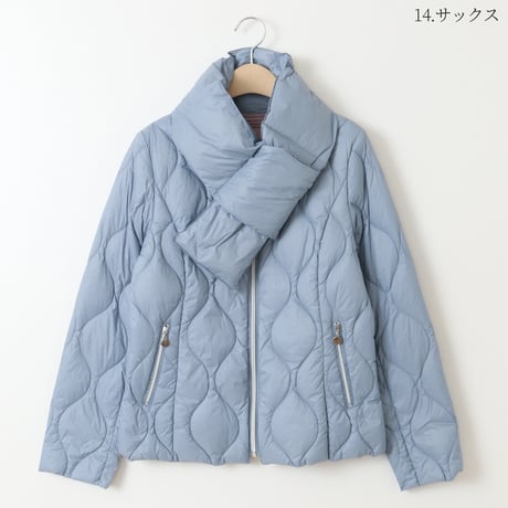 マフラー付きパファーノーカラージャケット[61714180]natural mist