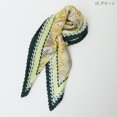 ペイズリー柄菱形プリーツスカーフ[61318159]natural mist