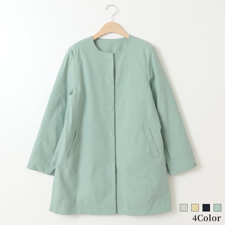 ノーカラースプリングコート[61714225]natural mist