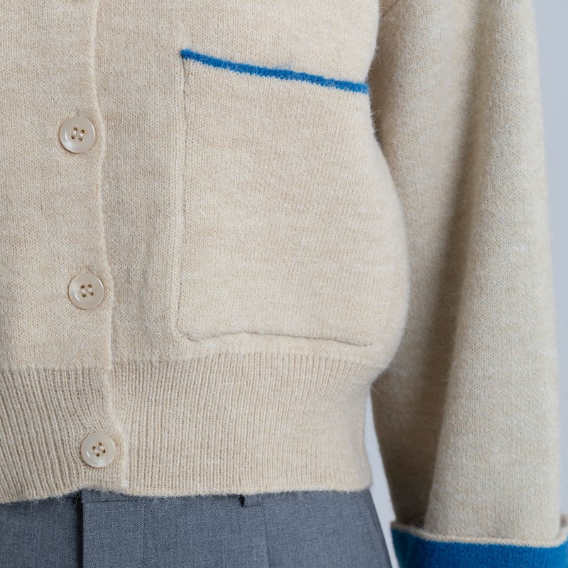配色切り替えニットカーディガン[99942080]オンライン限定 | natural