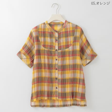 マドラスチェックシアーブラウス

[61713855]natural mist