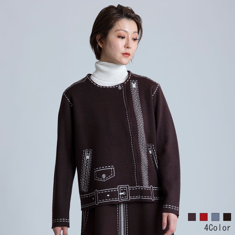 フェイクアートニットカーディガン[22034344]vivid | natural mist