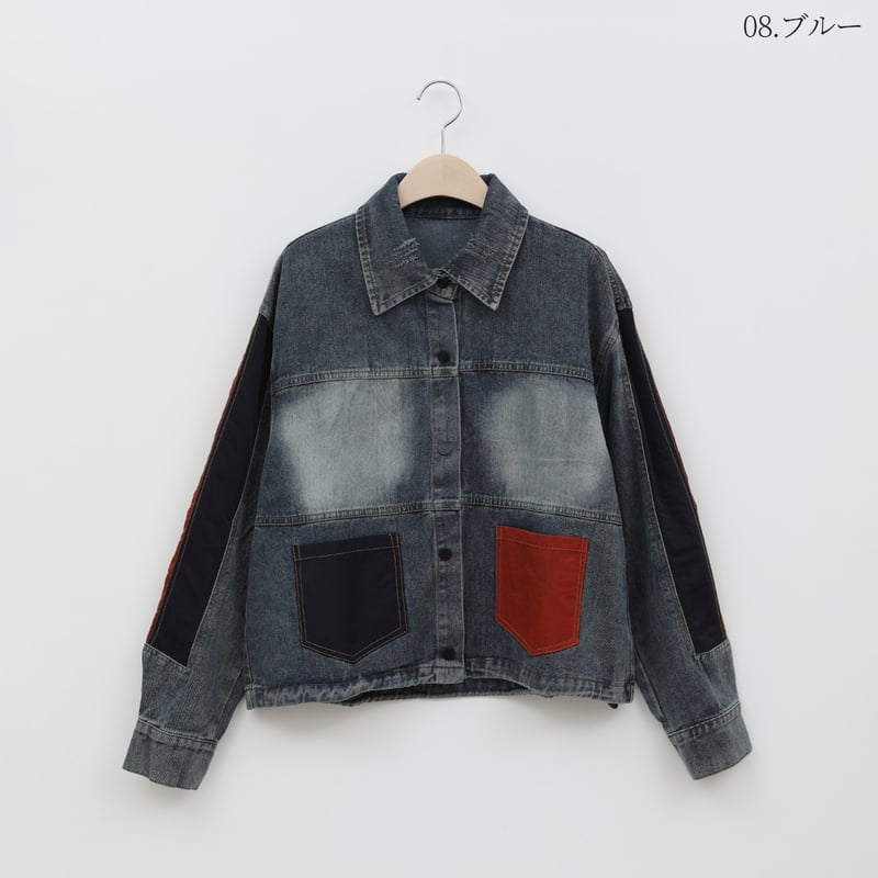 INDIGO LIFEインディゴライフリネン混デニムジャケットライナー付き インディゴデニム・ジャケット/40代50代からのレディース