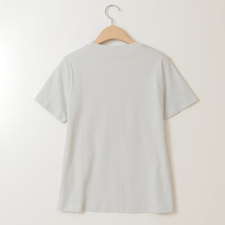 ビーズ&ロゴエンブロイダリーTシャツ[30111316]natural mist
