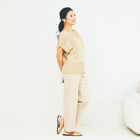 【日本製】スパンコールニットベスト[12912377]natural mist