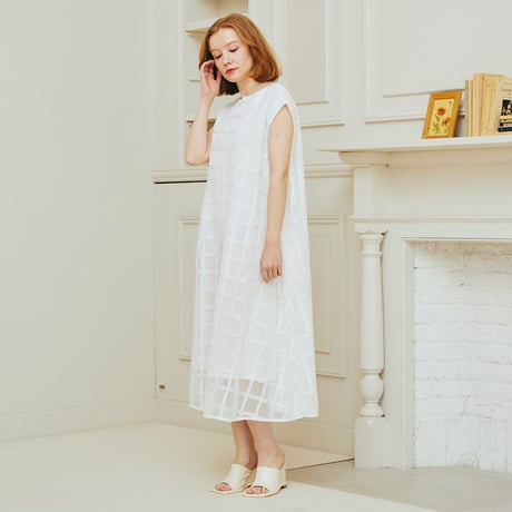 メッシュチェックAラインワンピース[62726161]capricious