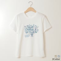 フラワーエンブロイダリーTシャツ[30111315]natural mist