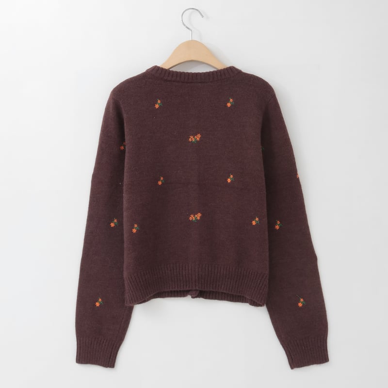 needles 花柄デザインのブラウンカーディガン needles 花柄デザインのブラウンカーディガン