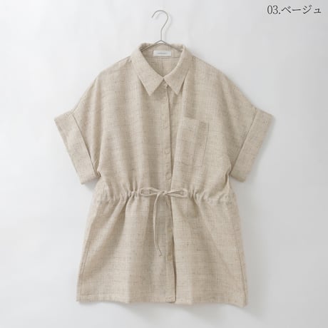 リネンライクチュニック丈ブラウス[15843035]オンライン限定