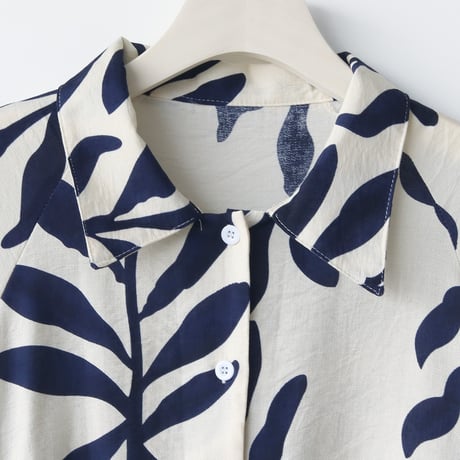 ボタニカルデザインロングシャツ[41419013]naturalmist