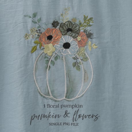 フラワーパンプキンプリント刺繍デザインTシャツ

[22011543]natural mist