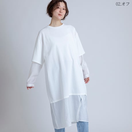 レイヤード風オーバーサイズワンピース[15846051]オンライン限定