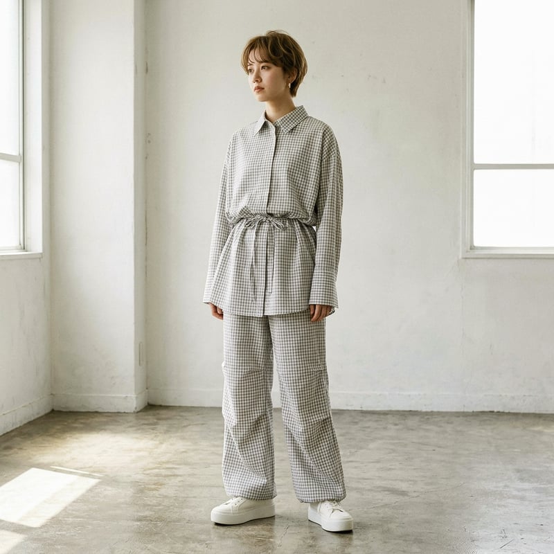 イエナ　チェック　チュニック丈　シャツ セール】モールチェックチュニックシャツ◇（シャツ/ブラウス）｜SLOBE