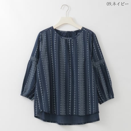 クロスステッチプリントデザインブラウス

[30113372]natural mist