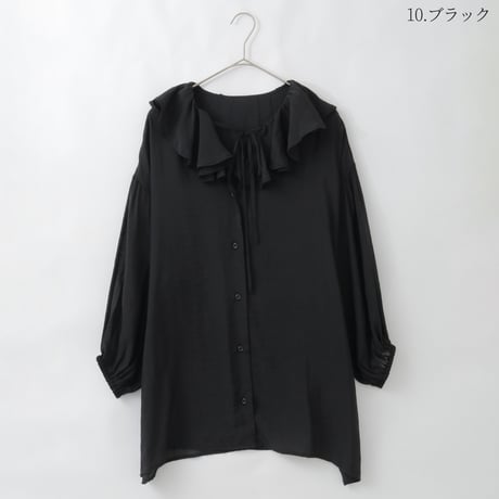 フリルカラーシアーシャツ[80643038]オンライン限定