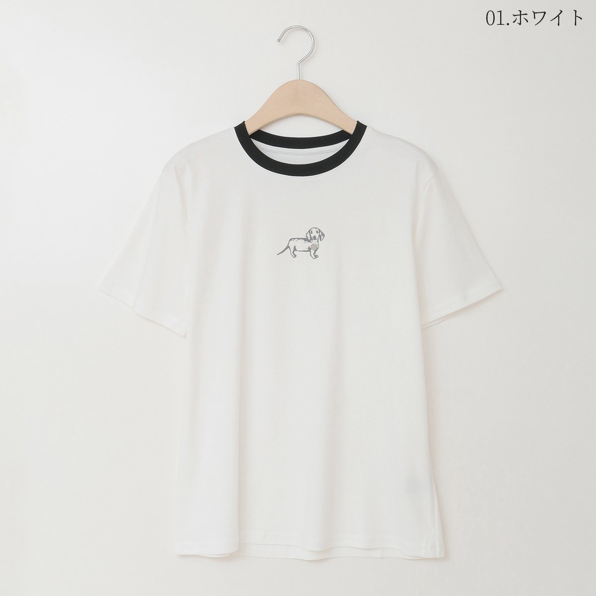 [ ] リンガー バッジ Tシャツ (2color) プレートアクセントリンガーTシャツ[22031229]vivid | natural