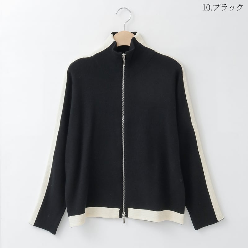ラインアクセントジップニットブルゾン [22032285]vivid | natural m