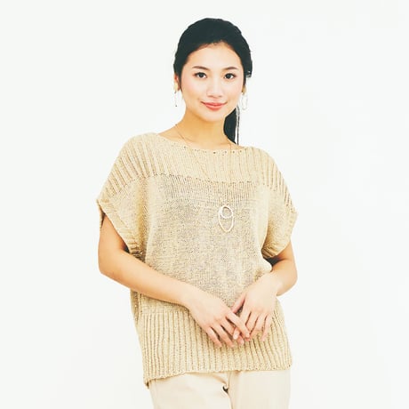 【日本製】スパンコールニットベスト[12912377]natural mist