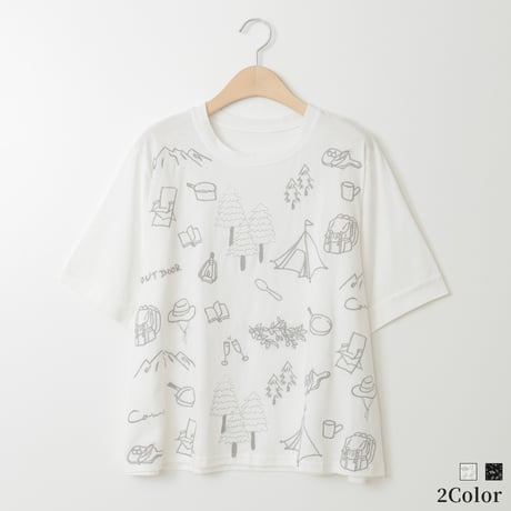 【UVカット】マルチ刺繍コットンTシャツ

[41411342]natural mist