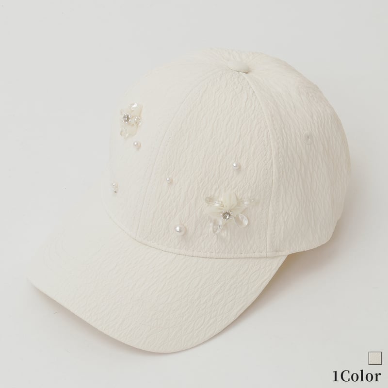 ビジューパールアクセントキャップ[22038282]vivid | natural mist