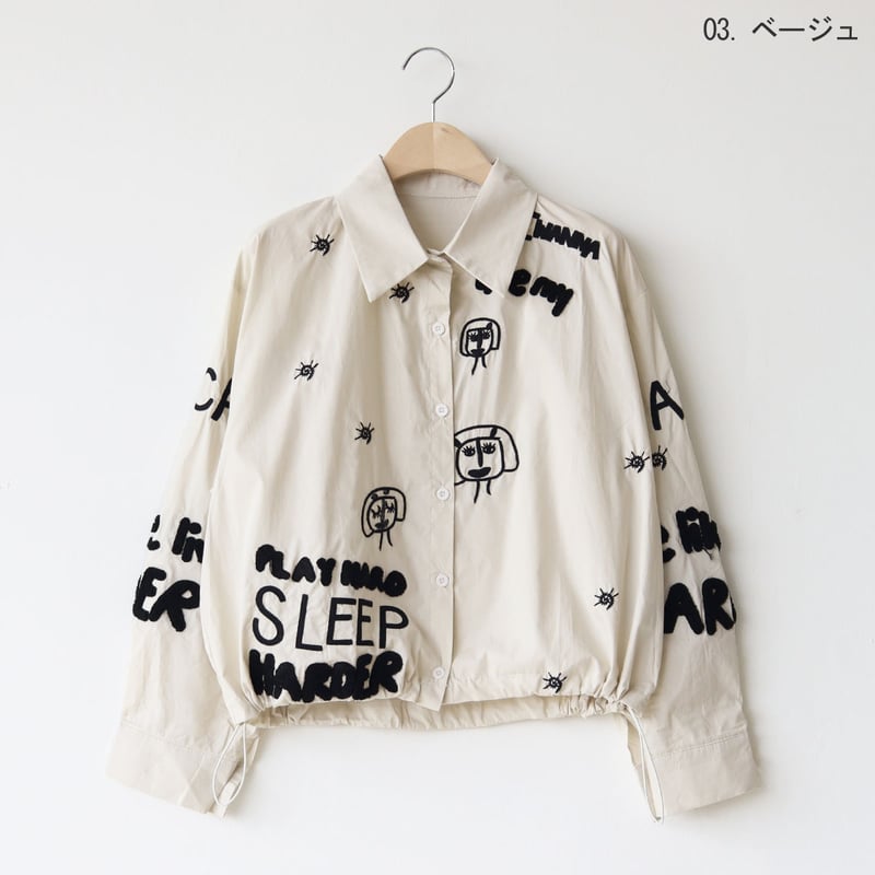 刺繍デザインシャツ[22033183]vivid | natural mist Class