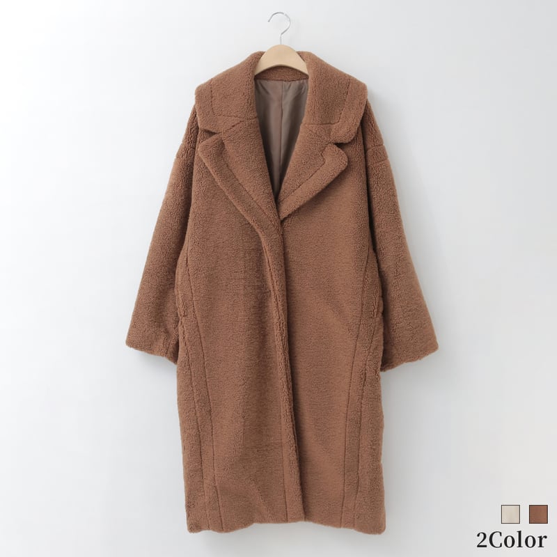 Vラペルロングボアコート [71214323]natural mist | natural