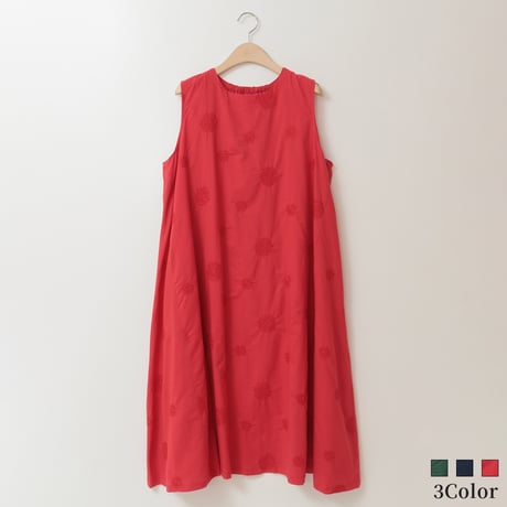 【リバーシブル】サークル刺繍ノースリーブワンピース[61716221]natural mist