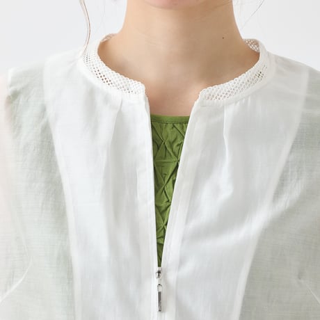 【洗える】メッシュ切り替えシアーブルゾン[41714287]natural mist