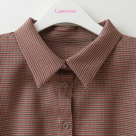 サイドリボン千鳥柄コンパクトシャツ[15524092]capricious
