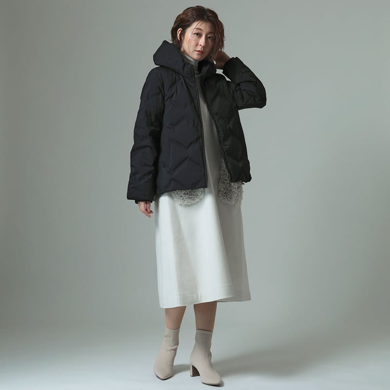 ボリュームカラーシームレスダウンショート丈コート[71214324]natural