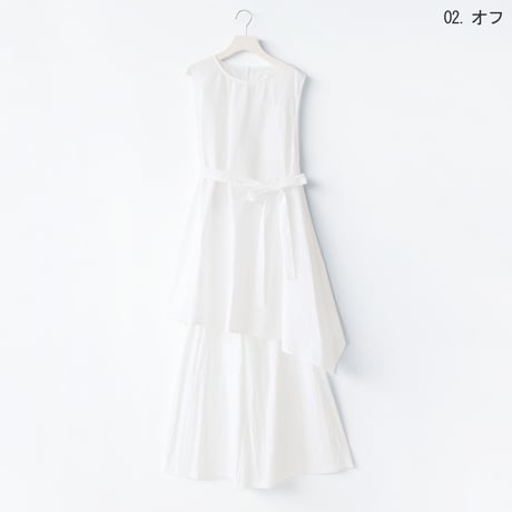 【セットアップ】チュニックワンピース＆ワイドパンツ[20119012]natural mist