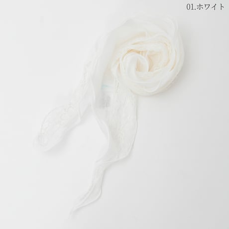レース×シアーコンビストール  [61318214]natural mist