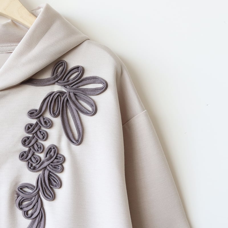 コード刺繍フーディーパーカー[61714430]natural mist | natural